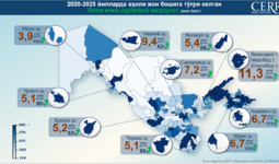 Иқтисодий тадқиқотлар ва ислоҳотлар маркази сунъий йўлдош маълумотлари асосида Ўзбекистон ҳудудларининг сўнгги беш йиллик иқтисодий фаоллигини баҳолади