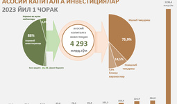 Infografika:  Sirdaryo viloyatining 2023 yil 1-chorakdagi asosiy kapitalga kiritilgan investitsiyalar