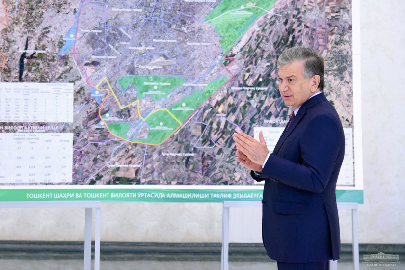 Президент одобрил предложения об изменении границ столицы и Ташкентской области