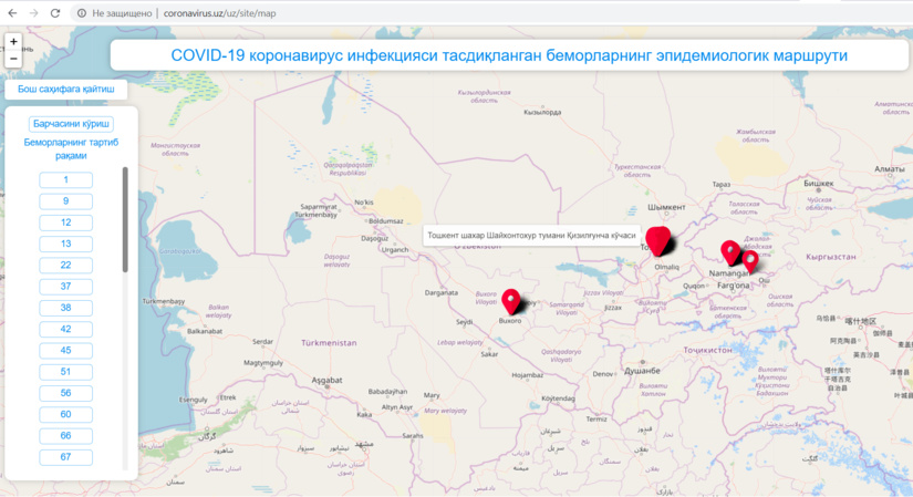 Энди коронавирус юқтирганлар шифохонага келишларидан аввал қаерларда бўлганликларини билиш мумкин Энди коронавирус юқтирганлар шифохонага келишларидан аввал қаерларда бўлганликларини билиш мумкин