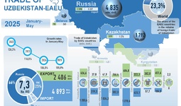 Infographic: Uzbekistan's trade relations with the EAEU in May 2025