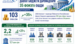 2026 yil I chorakda Davlat byudjeti daromadlari 35 foizga oshdi