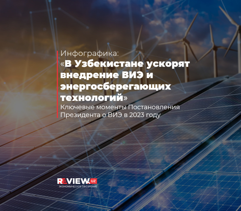 O‘zbekiston QTE manbalarini va energiya tejovchi texnologiyalarni joriy etishni jadallashtiradi (+infografika) O‘zbekiston QTE manbalarini va energiya tejovchi texnologiyalarni joriy etishni jadallashtiradi (+infografika)