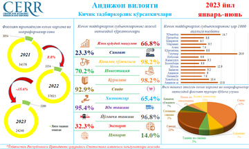 Андижон вилоятининг 2023 йил январь-июнь якунлари бўйича кичик тадбиркорлик кўрсаткичлари таҳлил қилинди