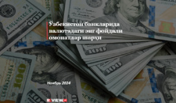 Ўзбекистон банкларида валютадаги энг фойдали омонатлар шарҳи (ноябрь 2024)