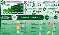 Инфографика: 2017-2023 йилларда Ўзбекистонда озиқ-овқат саноатининг ривожланиши