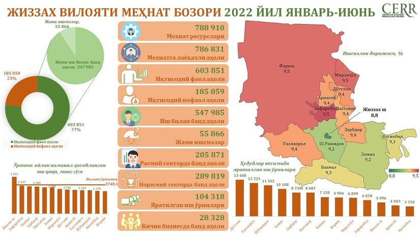 Jizzax viloyati mehnat bozorining  2022 yil yanvar-iyun holati Jizzax viloyati mehnat bozorining  2022 yil yanvar-iyun holati