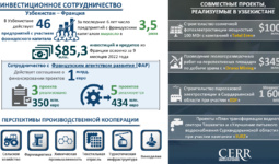 Инфографика: Инвестиционное сотрудничество Узбекистана с Францией