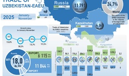 Infographic: Uzbekistan's trade relations with the EAEU in November 2025