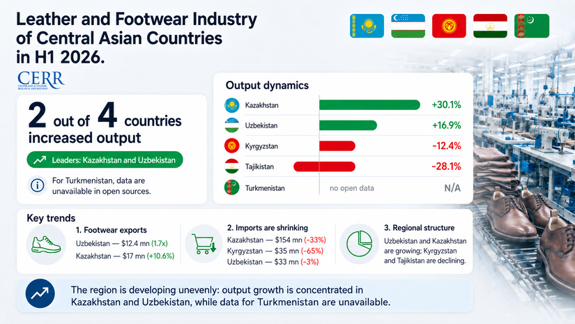 Development of the Leather and Footwear Industry in Central Asian Countries in the First Half of 2026