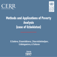 	Methods and Applications of Poverty Analysis 	(case of Uzbekistan)