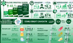 Infografika: 2017-2024 yillarda O‘zbekistonda oziq-ovqat sanoatining rivojlanishi