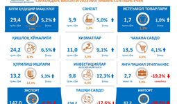 Сурхондарё вилоятининг 2023 йил 9 ойидаги асосий макроиқтисодий кўрсаткичлари