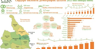 Sirdaryo viloyatining   2023 yil yanvar-iyun oylaridagi demografik holati tahlil qilindi
