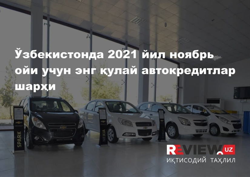Ўзбекистонда 2021 йил ноябрь ойи учун энг қулай автокредитлар шарҳи (янгиланган таҳрир) Ўзбекистонда 2021 йил ноябрь ойи учун энг қулай автокредитлар шарҳи (янгиланган таҳрир)
