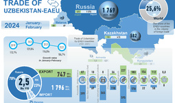Infographics: Trade relations between Uzbekistan and the EAEU in January-February 2024
