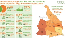 2024 йил январ-сентябрь ойларида Сирдарё вилоятида кичик бизнес субъектлари фаолияти таҳлил қилинди