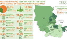 2024 yil yanvar-sentyabr oylarida Jizzax viloyatida kichik tadbirkorlik sub’yektlari faoliyati tahlil qilindi
