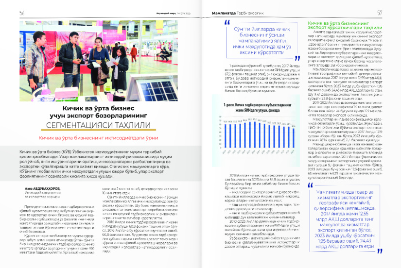 Кичик ва ўрта бизнес учун экспорт бозорларининг сегментацияси таҳлили Кичик ва ўрта бизнес учун экспорт бозорларининг сегментацияси таҳлили
