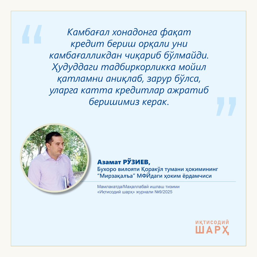 Hokim yordamchilari – xalq orasida (“Mirzaqal’a” MFY)